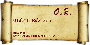 Oláh Rózsa névjegykártya
