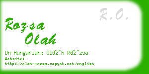 rozsa olah business card